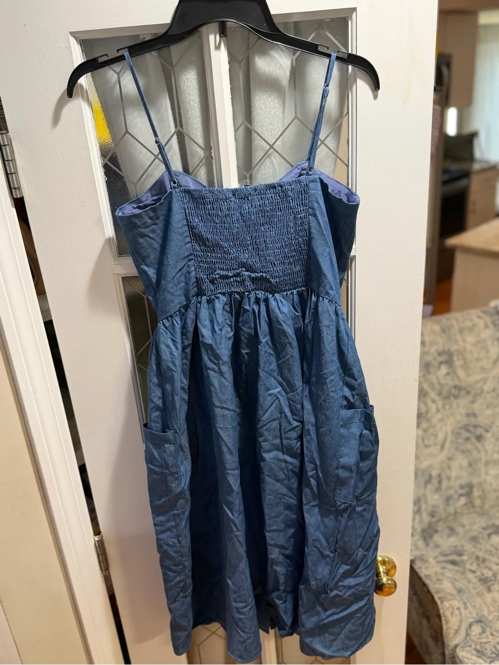 DAVI & DANI Blue Button-Front Casual Sundress